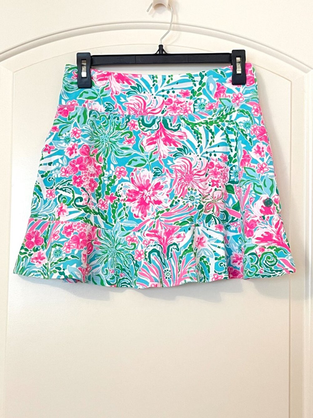 Lilly Pulitzer Luxletic Skort Zadora High Rise Amalfi Blue Leaf It Wild Small